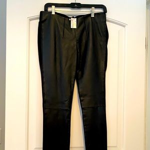 MyTribe black leather/nylon spandex mix pant